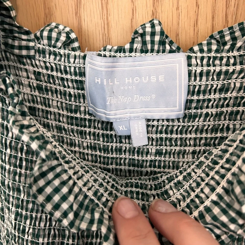 Hill House Home Ellie Nap Dress in Green & White gingham, size XL. 100% cotton. - Picture 3 of 3